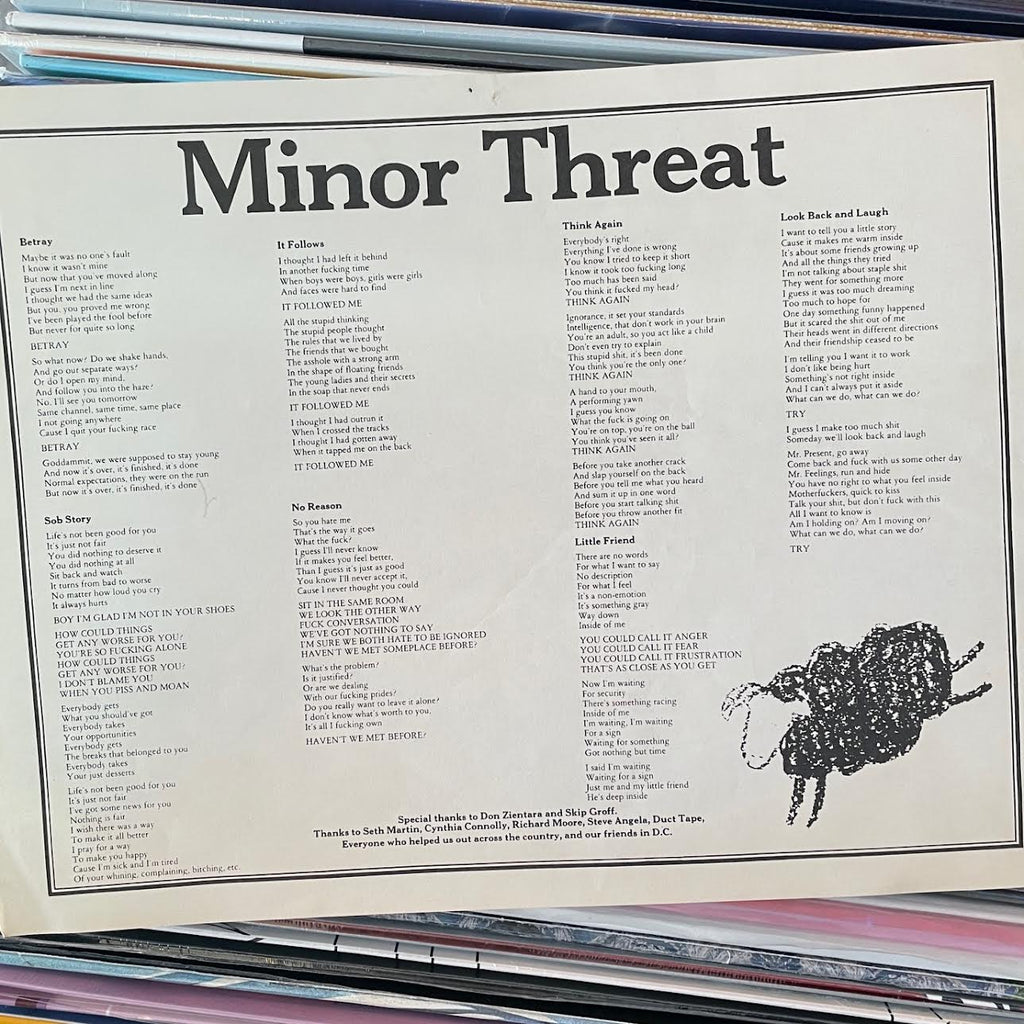 Minor Threat – Out Of Step 12" (Original Press Rare Black Back Cover, Includes Insert)(Used Vinyl) ( VINYL )