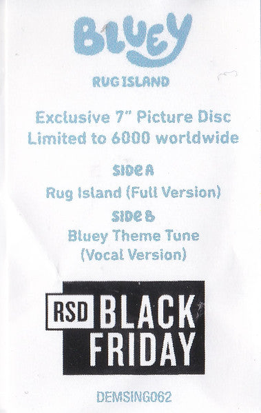 Joff Bush, The Bluey Music Team - Rug Island 7" (Full Version)(RSD 2024) ( VINYL )
