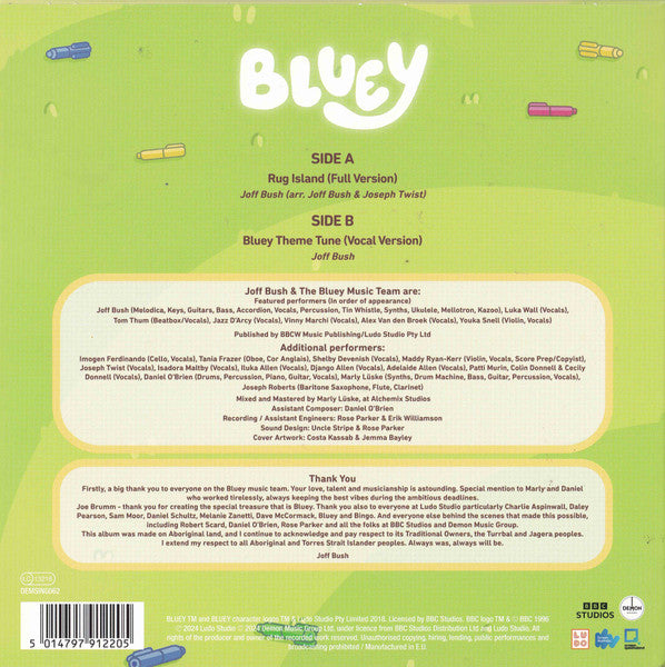 Joff Bush, The Bluey Music Team - Rug Island 7" (Full Version)(RSD 2024) ( VINYL )