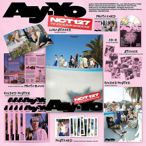 NCT 127 - The 4th Album Repackage 'Ay-Yo' [A Ver.] CD (Booklet, Poster, Postcard, Sticker, Photo / Photo Card, Large Item) ( VINYL )