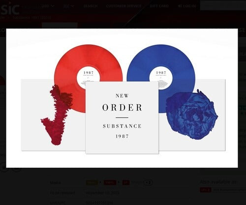 New Order - Substance (2023 Reissue) 2LP (Blue and Red Vinyl) ( VINYL )