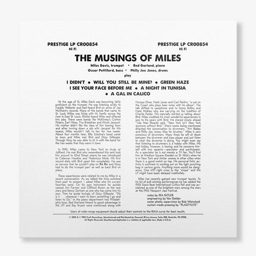 Miles Davis - The Musings Of Miles (Original Jazz Classics Series) LP (180 Gram Vinyl) ( VINYL )