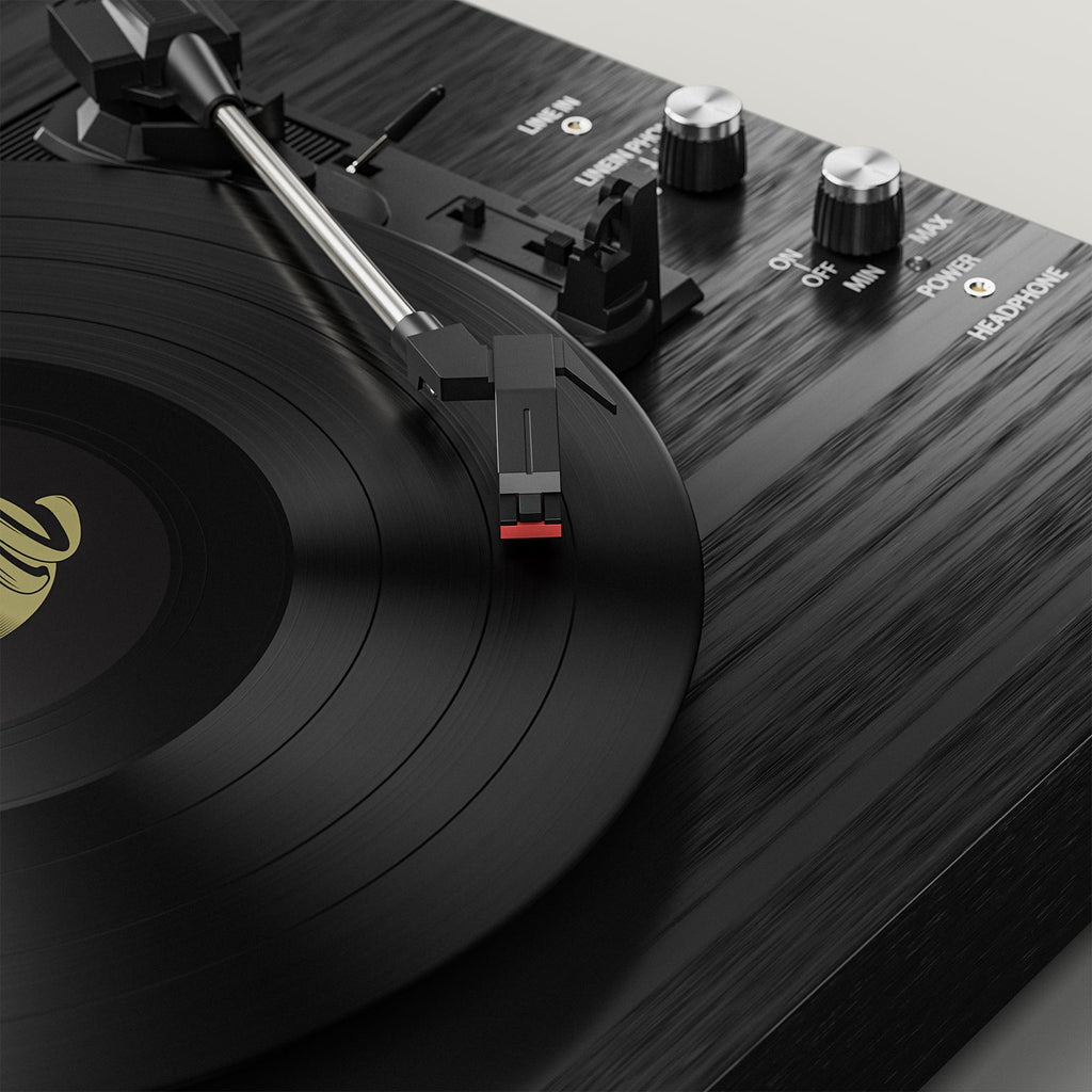 Vinyl Turntable with Built-in Speakers for Entertainment and Home Decoration