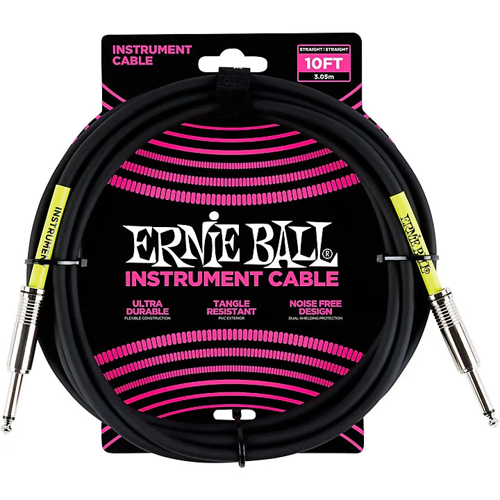Ernie Ball - Straight Instrument Cable - Black 10 ft. ( VINYL )