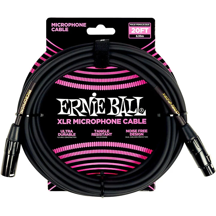 Ernie Ball - XLR Microphone Cable 20 ft. Black ( VINYL )