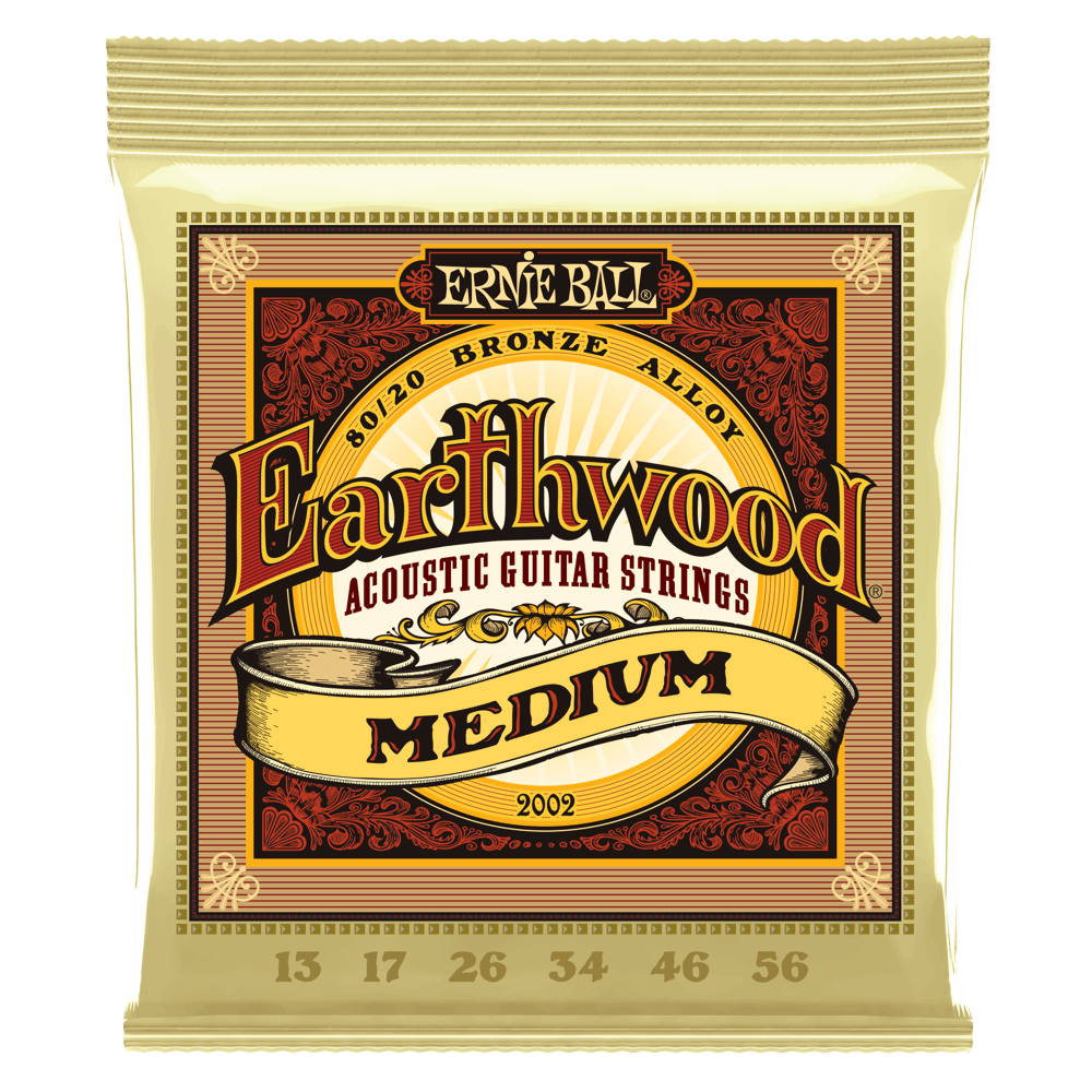 Ernie Ball - Medium Earthwood 80/20 Bronze Acoustic Guitar Strings 13-56 Gauge ( VINYL )