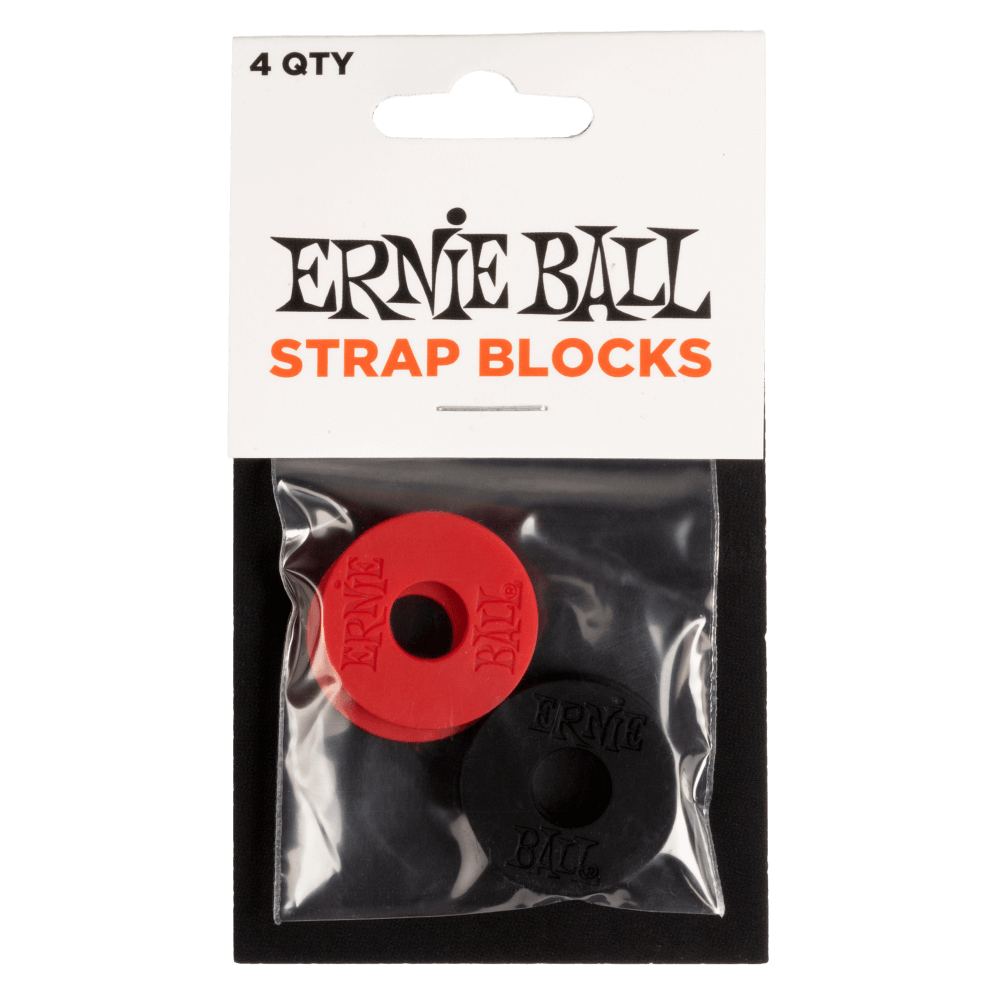 Ernie Ball - Strap Blocks - Red and Black - 4 Pack ( VINYL )