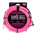 Ernie Ball - Braided Instrument Cable Straight/Angle 18ft - Neon Pink ( VINYL )
