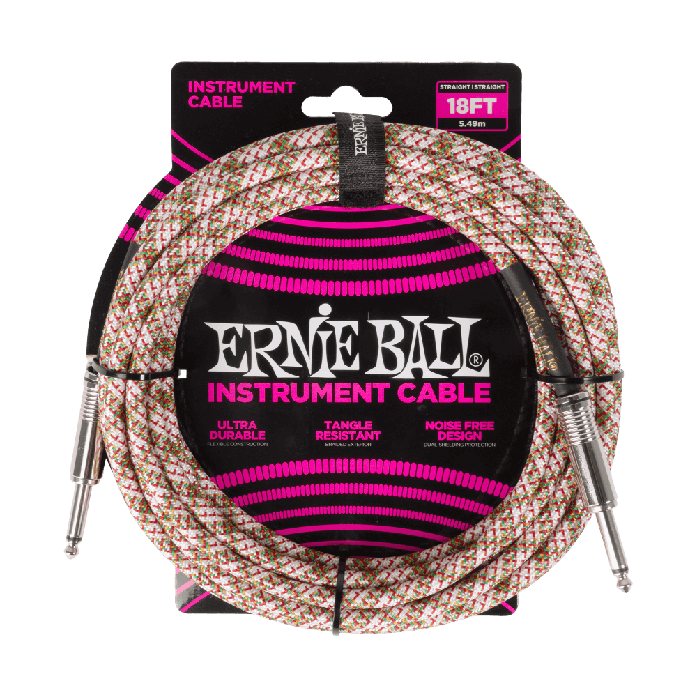 Ernie Ball - Braided Instrument Cable Straight/Straight 18ft - Emerald Argyle ( VINYL )