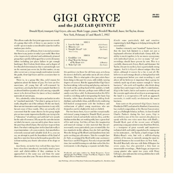 Gigi Gryce And The Jazz Lab Quintet - S/T LP ( VINYL )