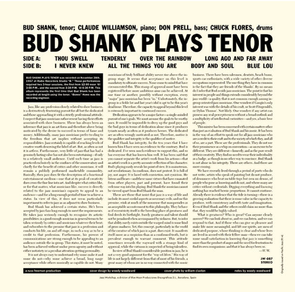 Bud Shank - Plays Tenor LP (Remastered, 180g, Limited Edition, Jazz Workshop) ( VINYL )