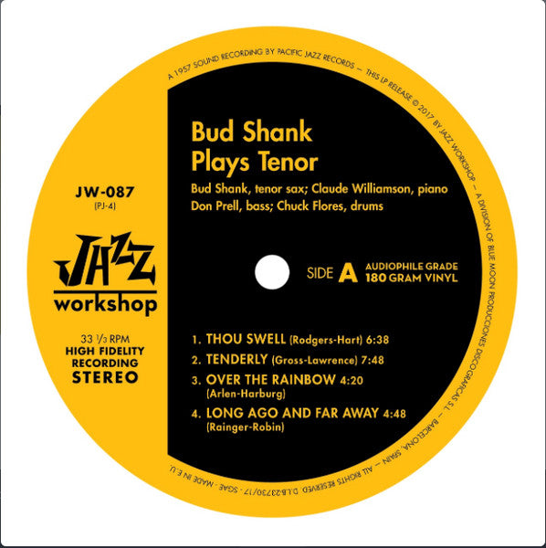 Bud Shank - Plays Tenor LP (Remastered, 180g, Limited Edition, Jazz Workshop) ( VINYL )