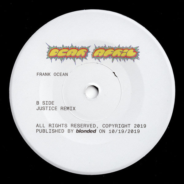 Frank Ocean - Dear April Acoustic b/w Dear April Justice Remix 7" (Used Vinyl) ( VINYL )