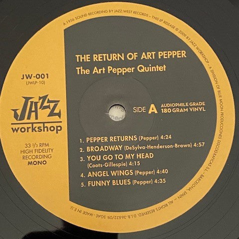 Art Pepper - The Return Of LP (Mono, Remastered, Limited Edition, 180g, Jazz Workshop) ( VINYL )