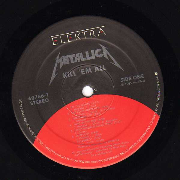 Metallica - Kill 'Em All LP (Used Vinyl, 1988 Reissue) ( VINYL )