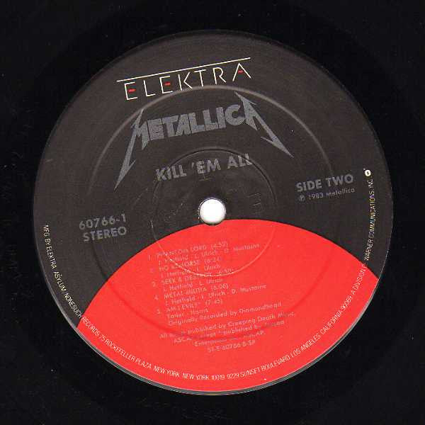 Metallica - Kill 'Em All LP (Used Vinyl, 1988 Reissue) ( VINYL )