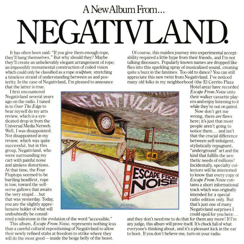 Negativland - Escape From Noise LP ( VINYL )