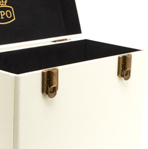 GPO Retro SWB18CT 12" Vinyl Record Case 35 Cnt Capacity Removable Lid - Cream / Tan ( VINYL )