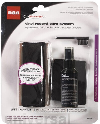 Discwasher RD1007Z D4+ Record Care System - Fluid, Brush & Storage Bag (Black & Brown) ( VINYL )