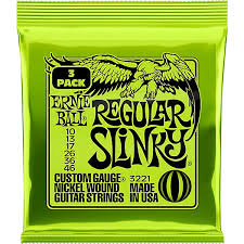 Ernie Ball - 3221 Regular Slinky Nickel Wound Electric Guitar Strings 10-46 Gauge - 3 Pack ( VINYL )
