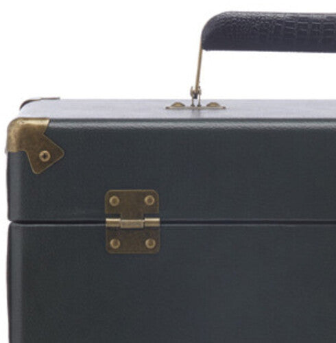 GPO Retro SWB18GB 12 " Vinyl Record Case 35 Count Capacity Removable Lid - Rustic Green with Black Interior ( VINYL )