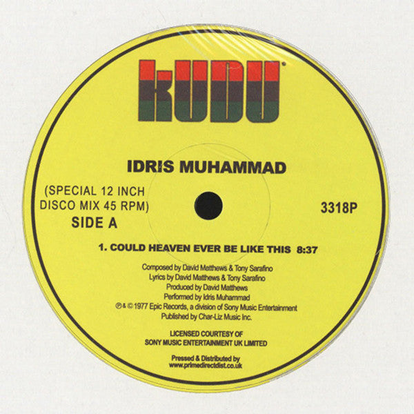 Idris Muhammad - Could Heaven Ever Be Like This 12" (Special Disco Mix, 3 tracks) ( VINYL )