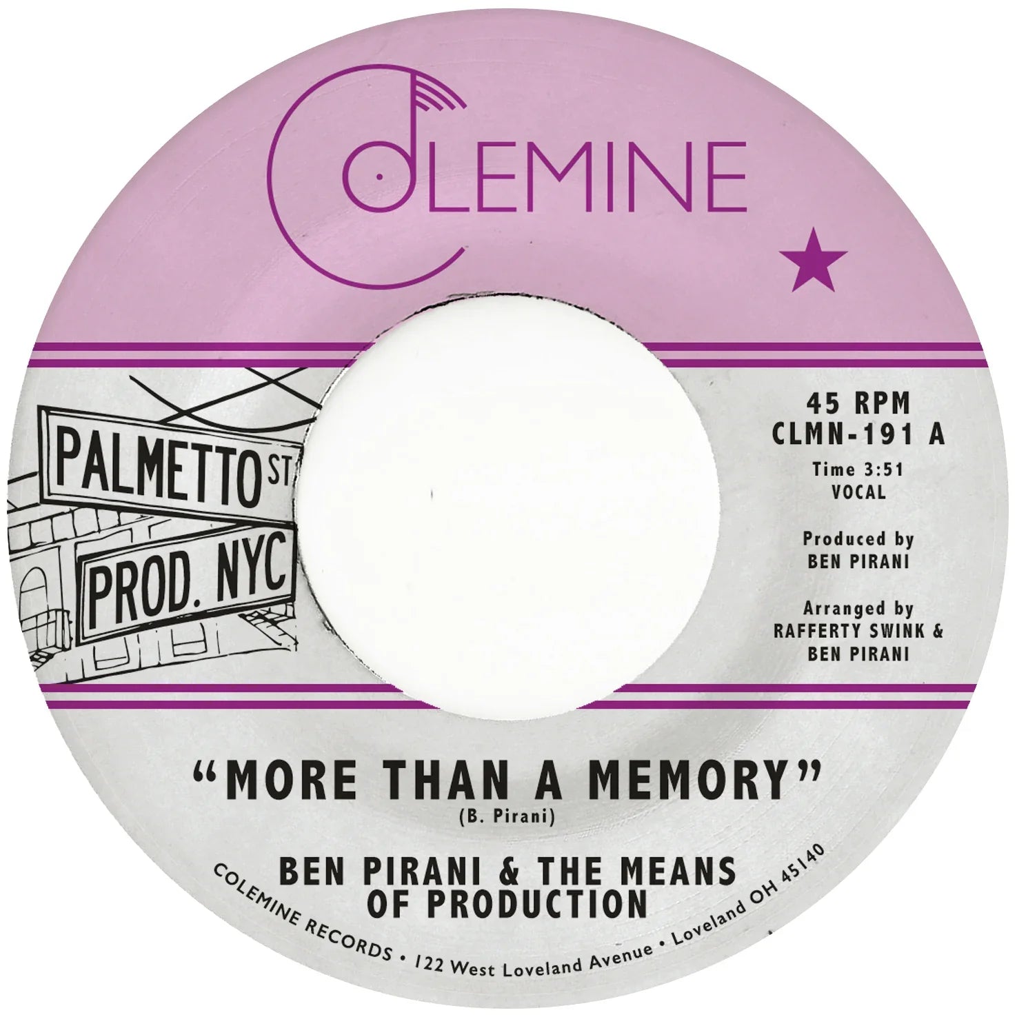 Ben Pirani - More Than A Memory 7" ( VINYL )