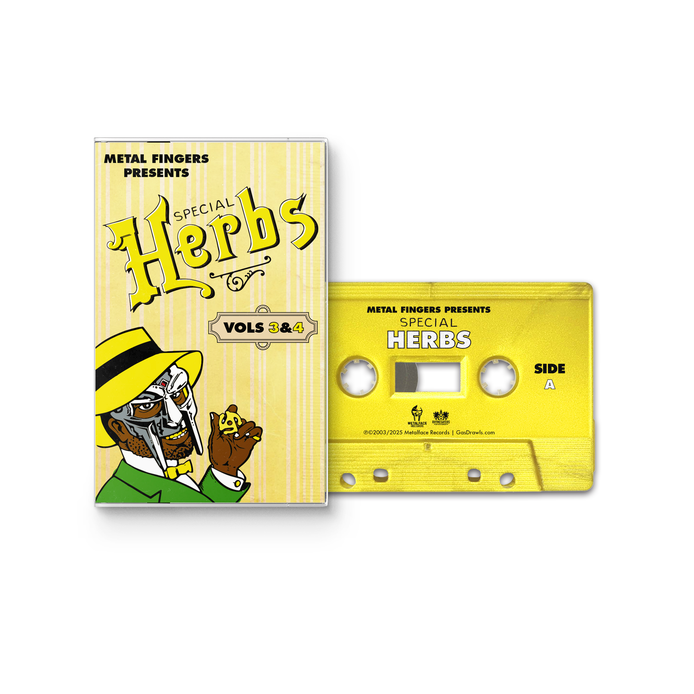 MF DOOM - Metal Fingers Presents: Special Herbs Vol. 3 & 4 CASSETTE (Lemon Yellow) ( VINYL )